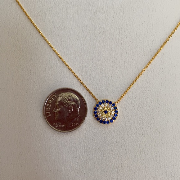 dainty Evil Eye Necklace Gold Plated16